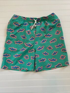 chubbies “The Apex Swimmers” Trunks Boy Youth XL (18-20) Pink Blue Shark Beach